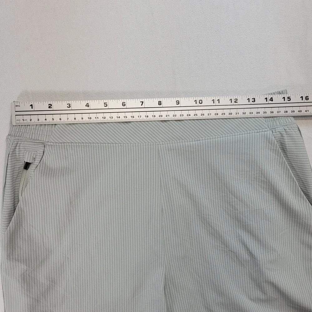 Athleta Joggers Womens 12 Green‎ Pinstripe Brooklyn Textured Jogger Pants 988146
